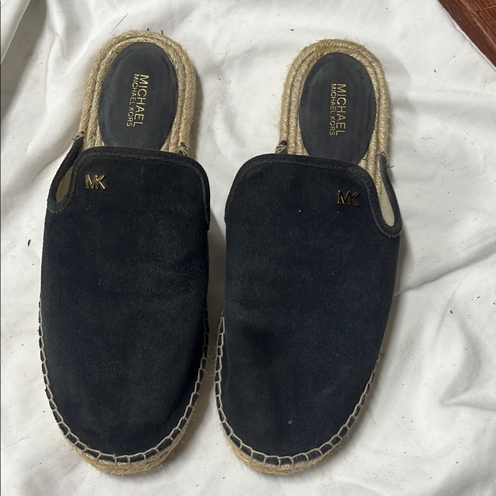 Michael Kors Navy Suede Slip-On Espadrilles